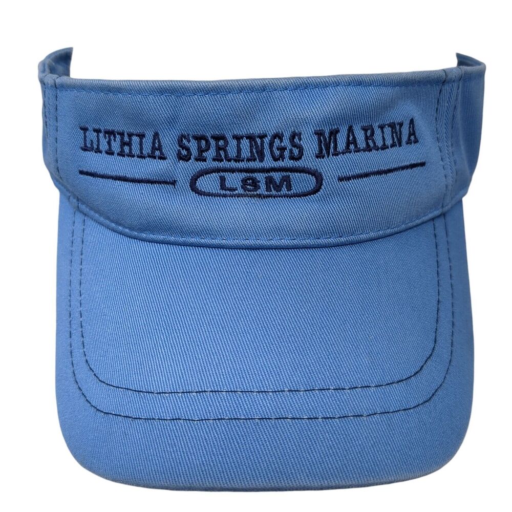 Lithia Springs Marina Strapback Sun Visor Hat Blue OS Adjustable Embroidered HYP